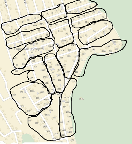 Схема деления поселка